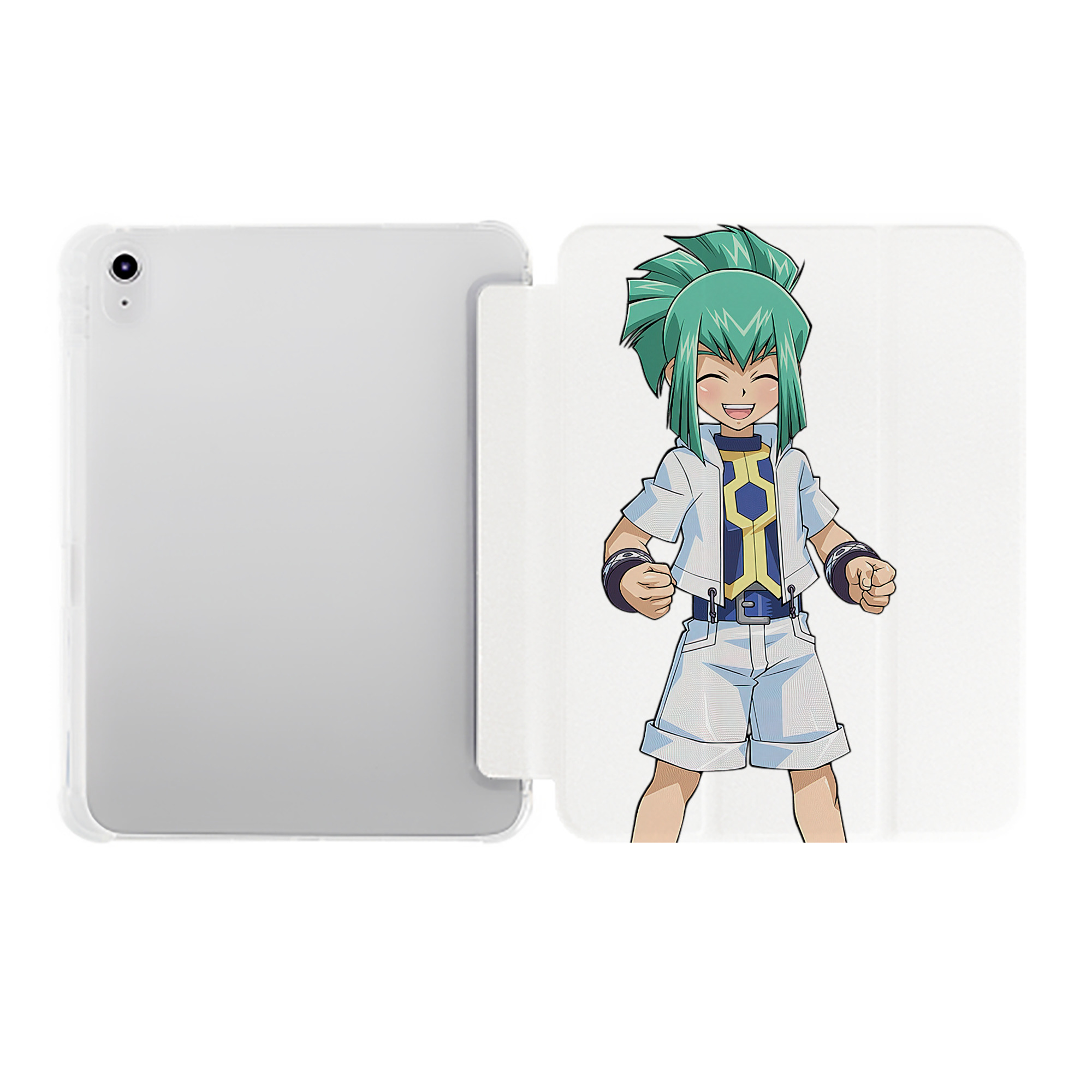 （画像用） 遊☆戯☆王 Yu-Gi-Oh! IPad ケース ペン収納付き 三つ折りスタンド PUレザー×シリコン 対応機種9.5/10.5/10.9インチ